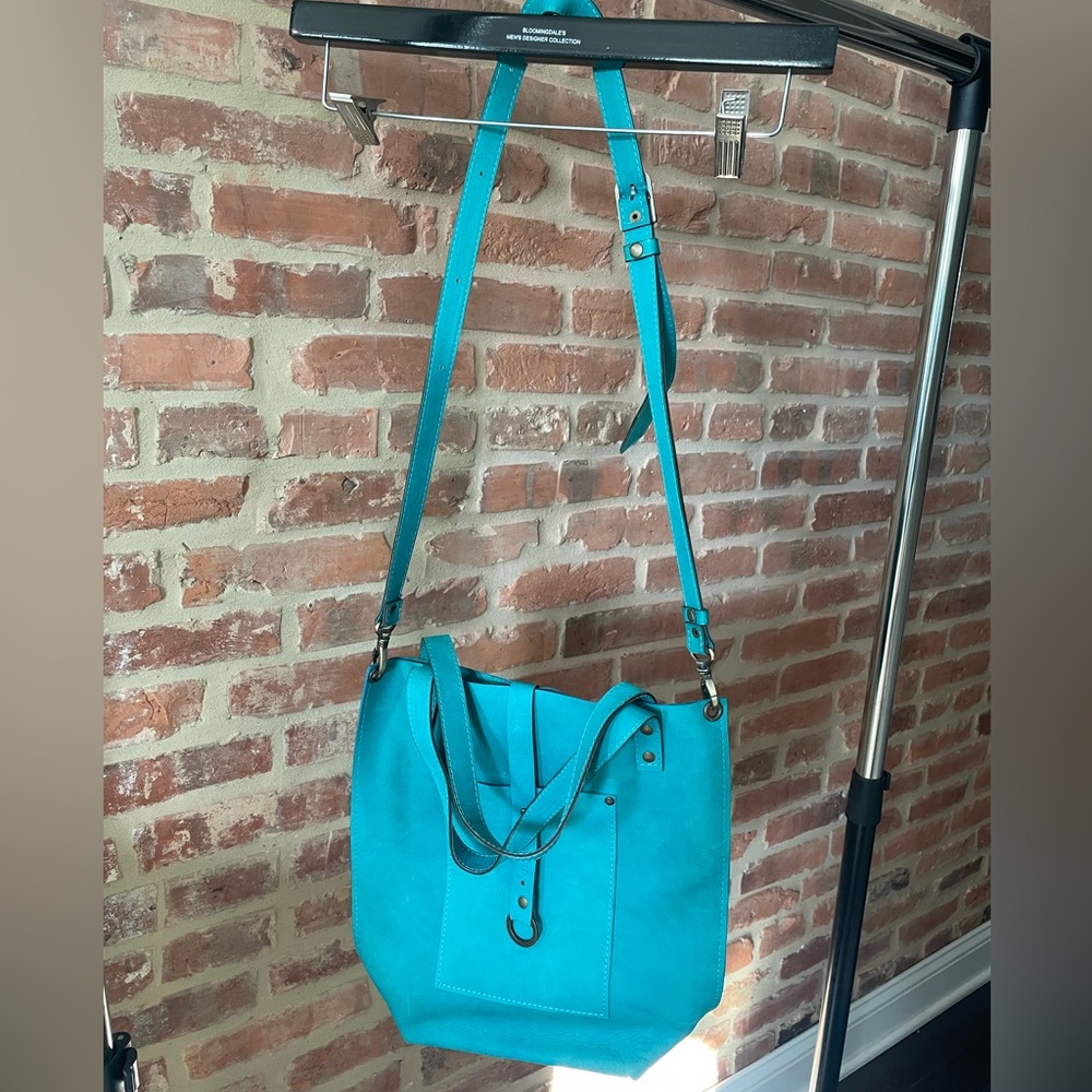 Teal Leather Shoulder Bag